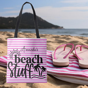Personalized   "Beach stuff"  Tote Bag