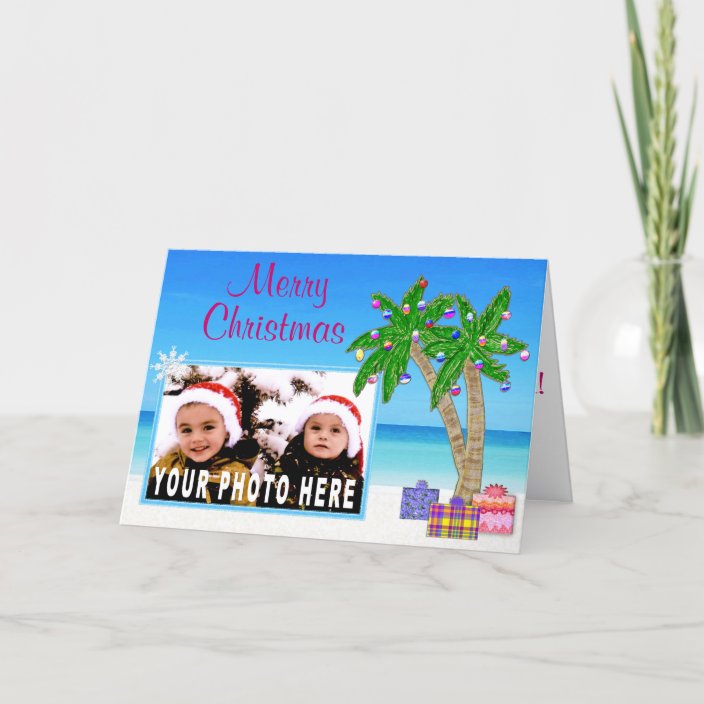 Personalized Beach Themed Photo Christmas Cards R8914d5f864d24789bbda56b7fc412d36 Tcvt3 704 