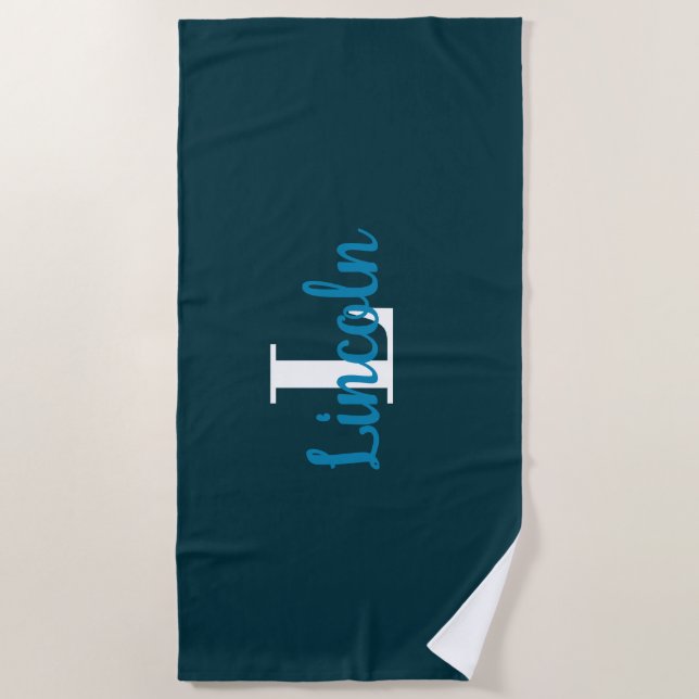 Personalized Beach Towel - Custom Name or Initials (Front)