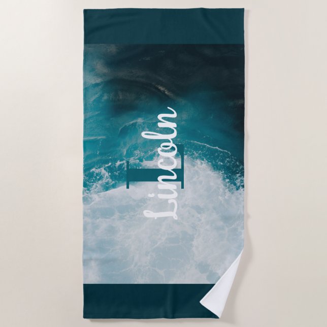Personalized Beach Towel - Custom Name or Initials (Front)