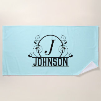 Personalized Beach Towel Custom Name Towel Blue