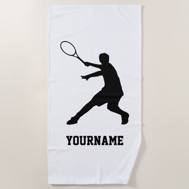 Personalized beach towel for tennis player & coach (Front)