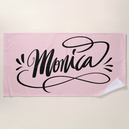 Personalized beach towel gift with the name Monica