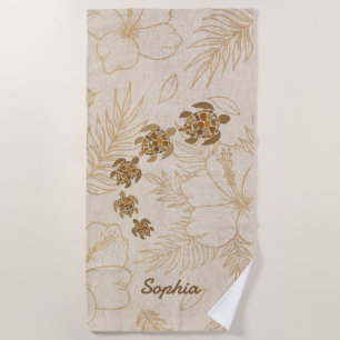 Personalized Beach Towel Name Sea Turtle Hawaii