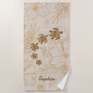 Personalized Beach Towel Name Sea Turtle Hawaii