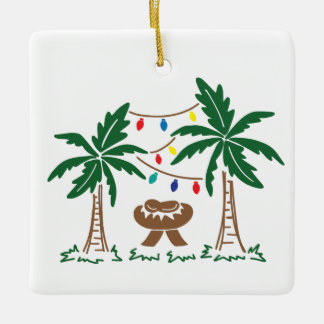Personalized Beach/Tropical Nativity Ornament
