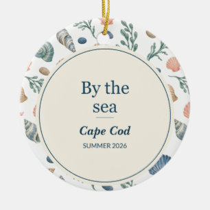 Personalized Beach Vacation Memory Ceramic Ornament