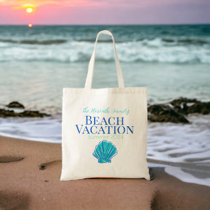 Personalized Beach Vacation Reunion Weekend Shell Tote Bag
