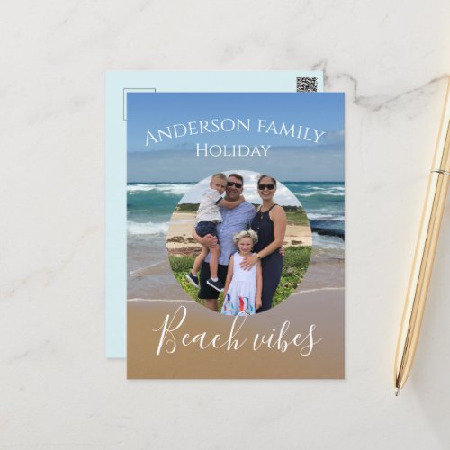 Personalized Beach Vibes Ocean Waves Postcard