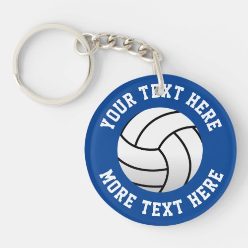 Personalized beach volleyball player round acrylic keychain
