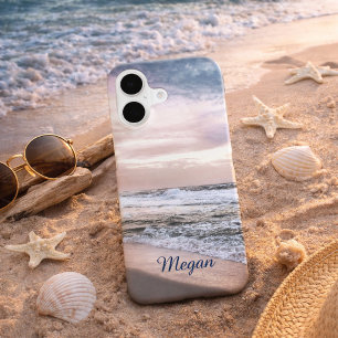Personalized Beach Waves Photography Add Name iPhone 17 Case