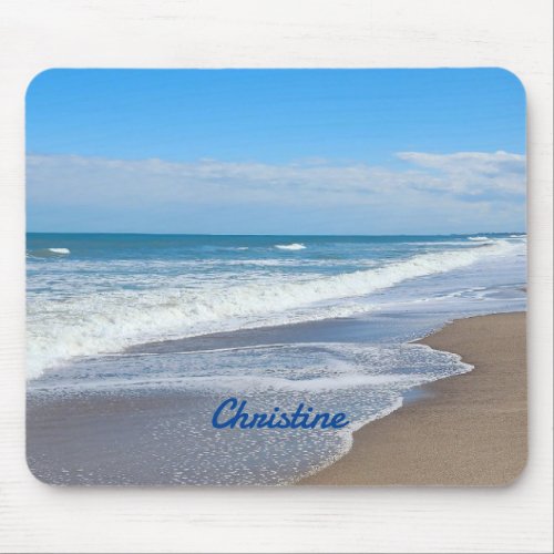 Personalized Beach waves theme mouse pad
