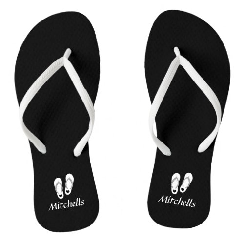 Personalized beach wedding flip flop slippers