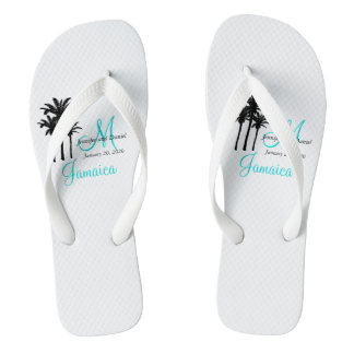Personalized Beach Wedding Flip Flops