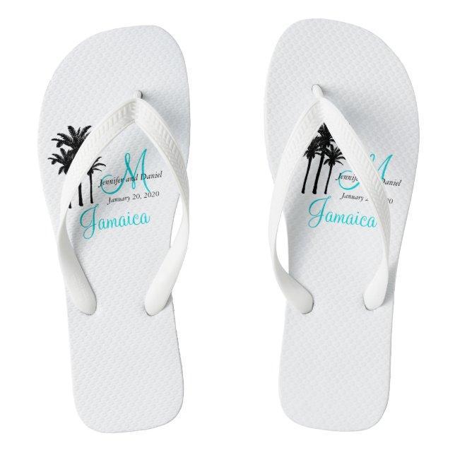 Personalized Beach Wedding Flip Flops (Footbed)