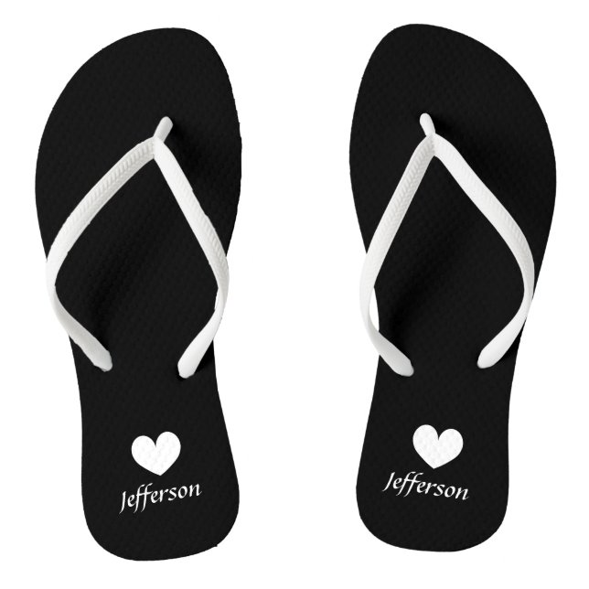 Personalized beach wedding flip flops for guests (Footbed)