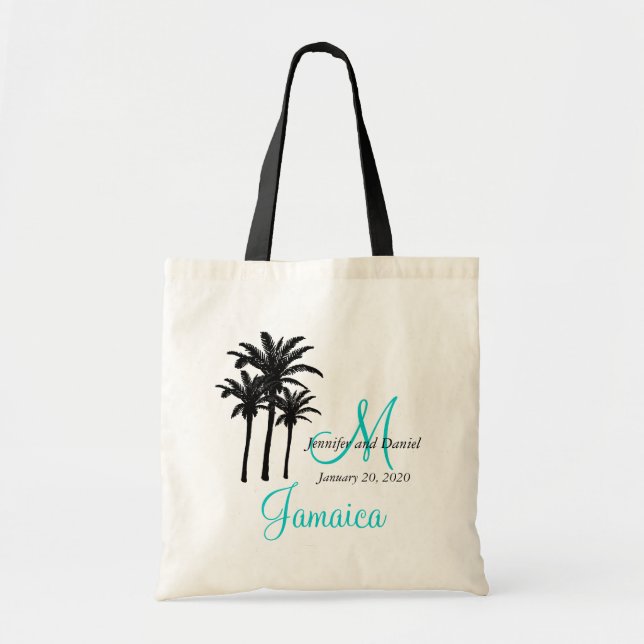 Personalized Beach Wedding Tote Bags (Front)