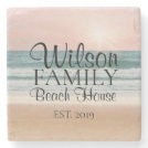 Personalized Beachy Seaside Costers Stone Coaster Personalized Beachy Seaside Costers Stone Coaster