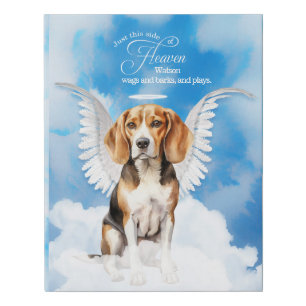 Personalized Beagle Angel Dog Pet Memorial Faux Canvas Print