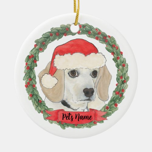 Personalized Beagle Ceramic Ornament