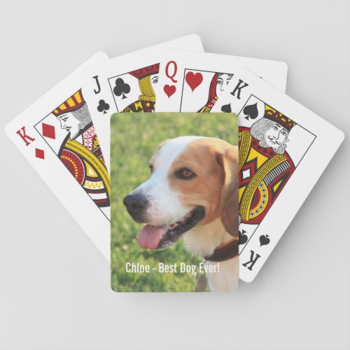 Personalized Beagle Dog Photo and Dog Name Playing Cards
