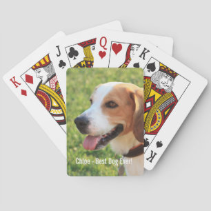 Personalized Beagle Dog Photo and Dog Name Poker Cards