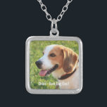 Personalized Beagle Dog Photo and Dog Name Silver Plated Necklace<br><div class="desc">Personalized Beagle Dog Photo and Dog Name design - customize this keepsake with an uploaded photo of your Beagle the dog's name or add your own text - We love "dog's name", dog's birthday or day of passing. Just click on "customize" to add your personalized text, change the font and...</div>