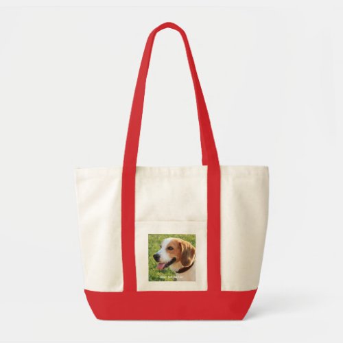 Personalized Beagle Dog Photo and Dog Name Tote Bag