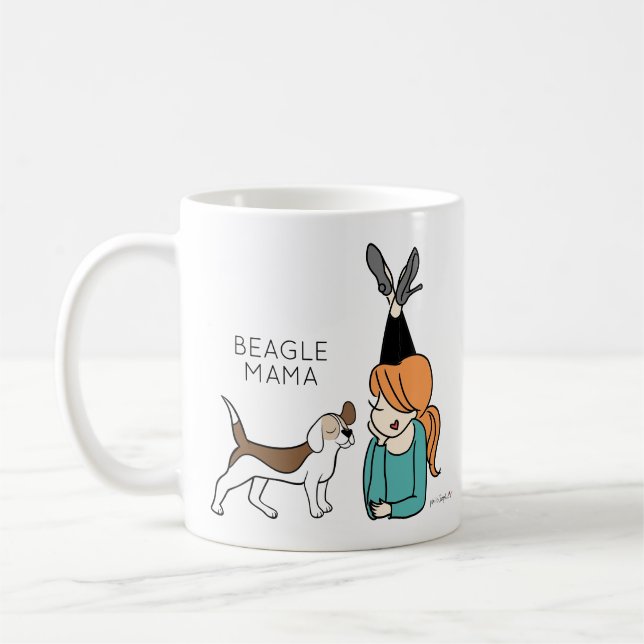 Personalized Beagle Mama Coffee Mug (Left)
