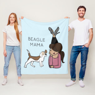 Personalized Beagle Mama Fleece Blanket