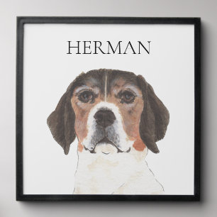 Personalized Beagle Portrait Peel And Stick Photo Tile