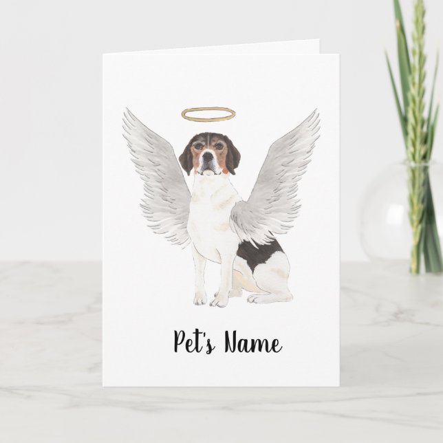 Personalized Beagle Sympathy Memorial Card (Front)