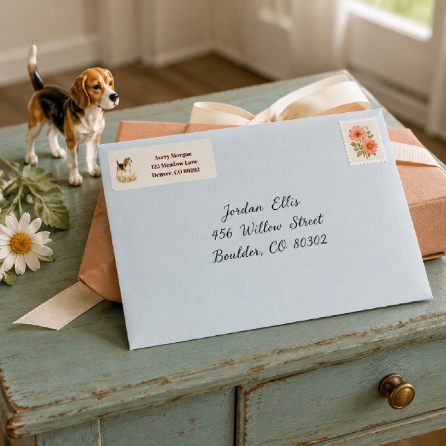 Personalized Beagle Wildflower  Label (Creator Uploaded)