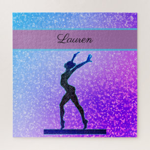 Personalized Beam Blue and Purple Jigsaw Puzzle