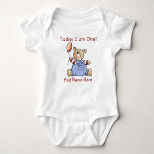 Personalized Bear 1st Birthday Bodysuit and Tshirt