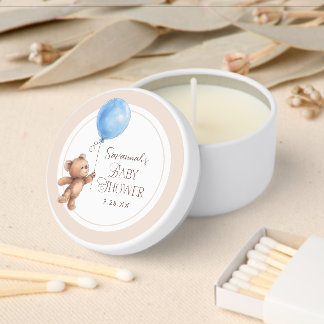Personalized Bear Baby Shower Mini Candle Favors
