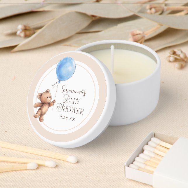 Personalized Bear Baby Shower Mini Candle Favors (Insitu)
