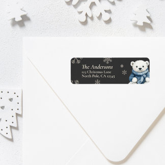 Personalized Bear Christmas Return Address Labels