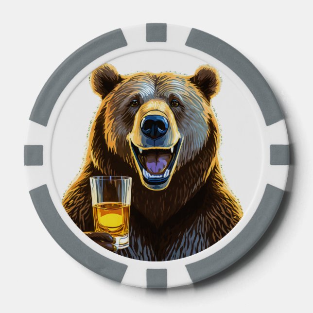 Personalized Bear Composite Poker Chips (Front)