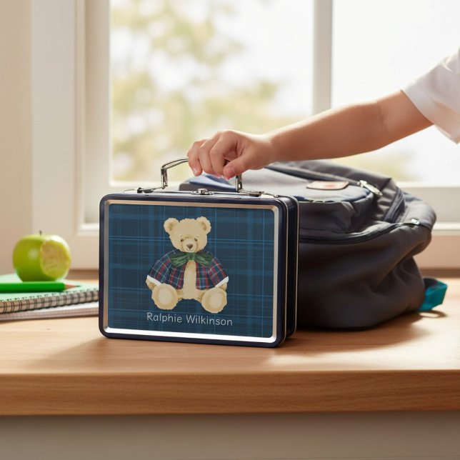 personalized Bear cute modern Metal Lunch Box (Creator Uploaded)