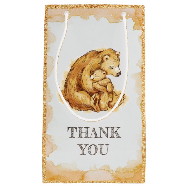 Personalized Bear Favor Happy Birthday Small Gift Bag (Front)