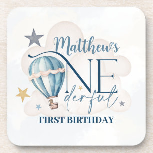Personalized Bear in a Balloon Coasters