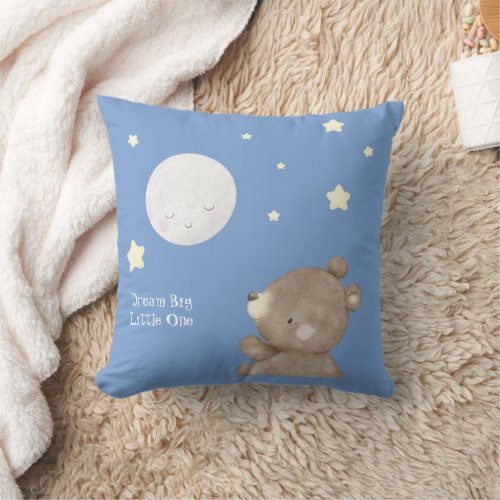 personalized bear moon dream big baby throw pillow