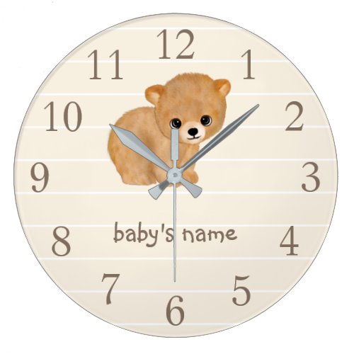 Personalized Bear Nursery Wall Clock