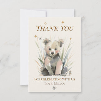 Personalized Bear Thank You Note Card