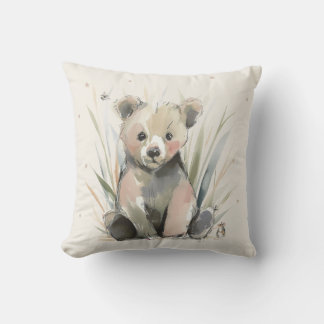 Personalized Bear Throw Pillow