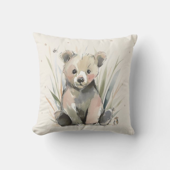 Personalized Bear Throw Pillow (Front)