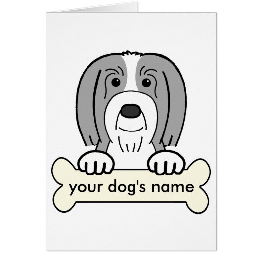 Personalized Bearded Collie Cards (Front)