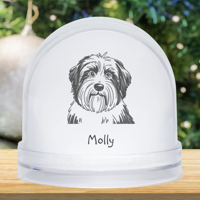 Personalized Bearded Collie Dog Christmas Snow Globe (Creator Uploaded)