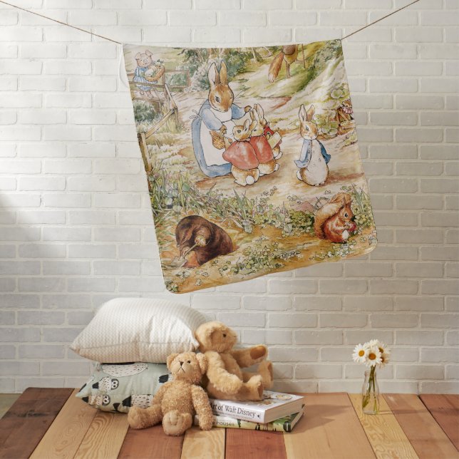 Personalized Beatrix Potter Peter and Friends Baby Blanket (In Situ)